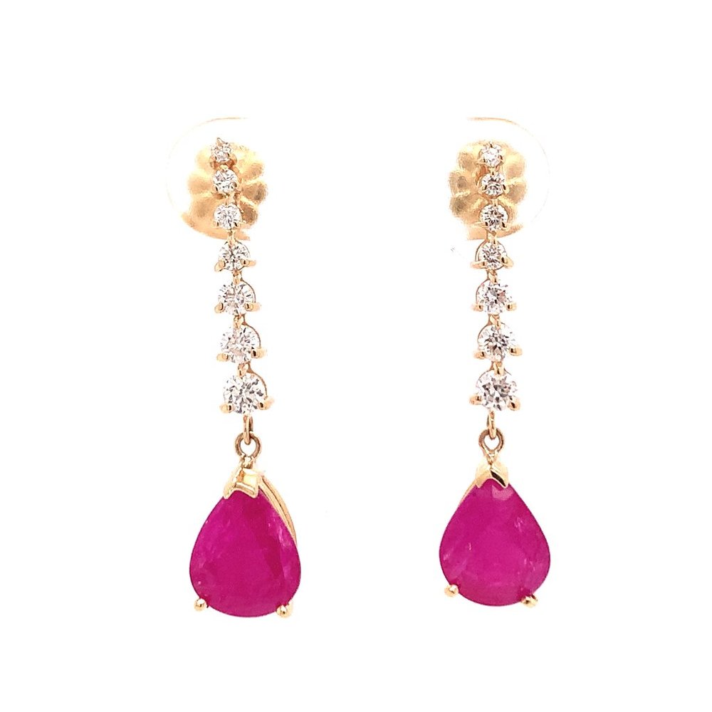 Natural Ruby Diamond Earrings 14k Gold 5.42 TCW Certified $4,950 018662 - Picture 2 of 13